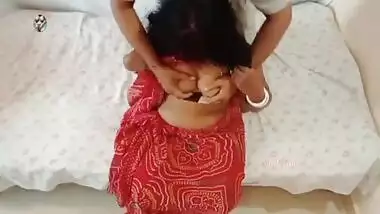 Indian Red saree step mom doggy style fucking in bedroom with Neighbor!