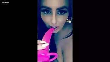 Beautiful girl fucking pussy dildo