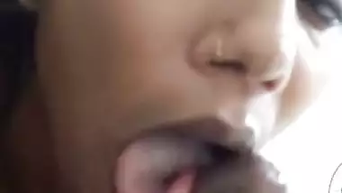 Tattooed girl jerking dick and viral Indian blowjob