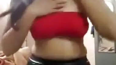 Beautiful young XXX Indian model demonstrates sexy natural boobies