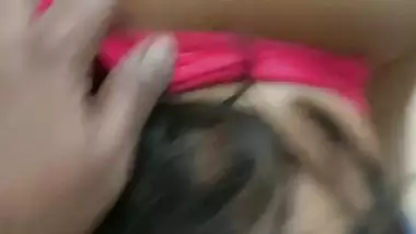 Cutest Indian horny wife blowjob with boobs show