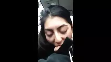 NRI College Girl Sucking Cock Of Lover In Car