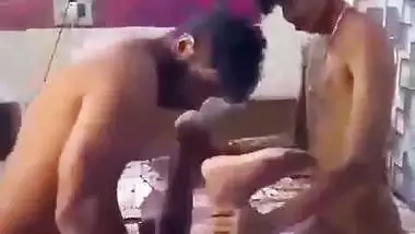 Indian threesome of a guy fucking his GF with his friend