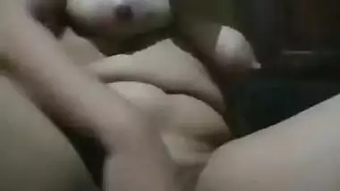 Sexy having panty in mouth and fingering