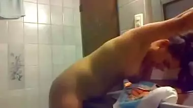 Horny Desi chick comes to the bathroom to masturbate after watching porn