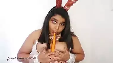 Indian Bunny Slut Fucks a Carrot