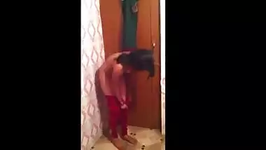 Young Hot Desi Wife Undress and Shower