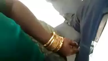 Aunty touching dick in public