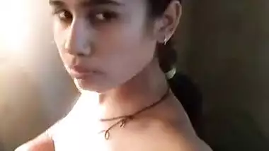 cute indian girl record nude selfie for boyfriend