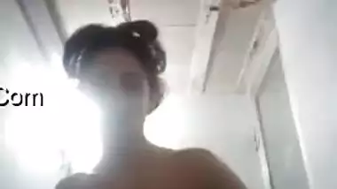 Busty Desi woman shows off her XXX tits and vagina from different angles