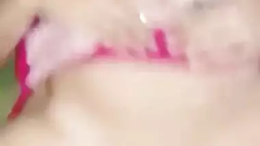 Desi girl in red wears no panties to have pussy scored in XXX video