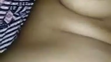 Desi wife boobs and pussy captured by hubby take her nighty