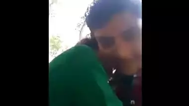 Indian teen porn video of a college couple having fun in a park