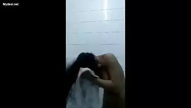 indian girl in bathroom
