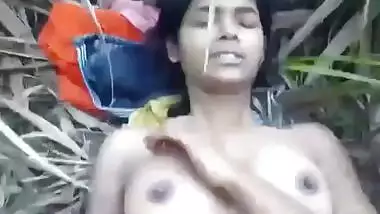 Indian college couple outdoor fucking in jungle