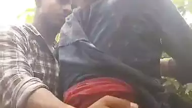 Slim tribal village girl fucking outdoor with lover