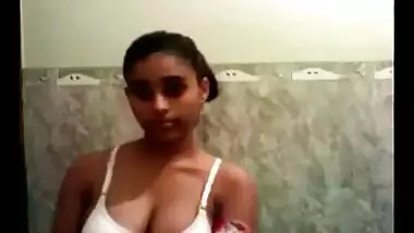 Teen Desi gets naked and goes to shower for wet XXX show of her sex parts