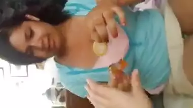 DESI SISTER PLAYING WITH CONDOM