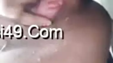 Skinny Desi mom gently touches vagina and spreads pusyy lips on camera