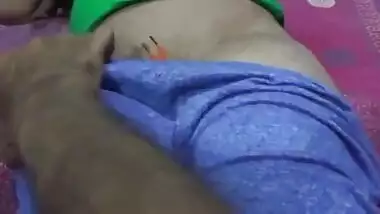 Horny Desi teen helps man relax touching her XXX boobs and snatch