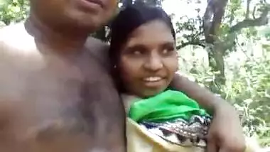 Cute Indian lovers in open fields