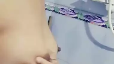 Horny Girlfriend Hard Fingering Pussy In Bathroom