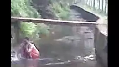 Aunty Bathing In The River