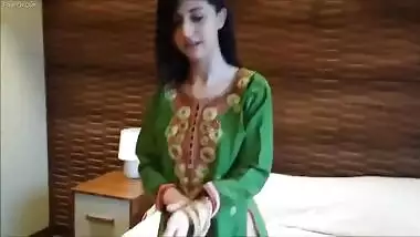 Skinny desi teen doesn't hurry to strip and just exposes XXX butt
