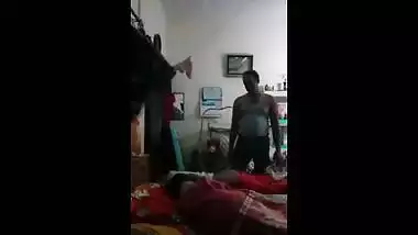 College girl receives fucked by landlord infront of her roommate
